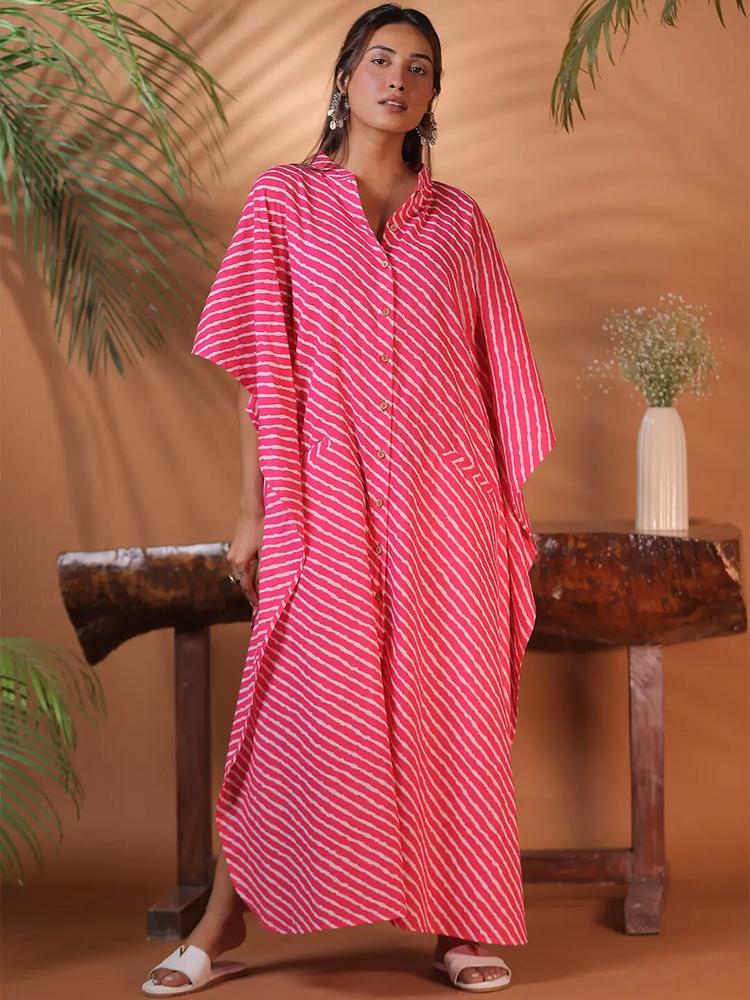 Alaya By Stage3 Striped Maxi Kaftan Dress