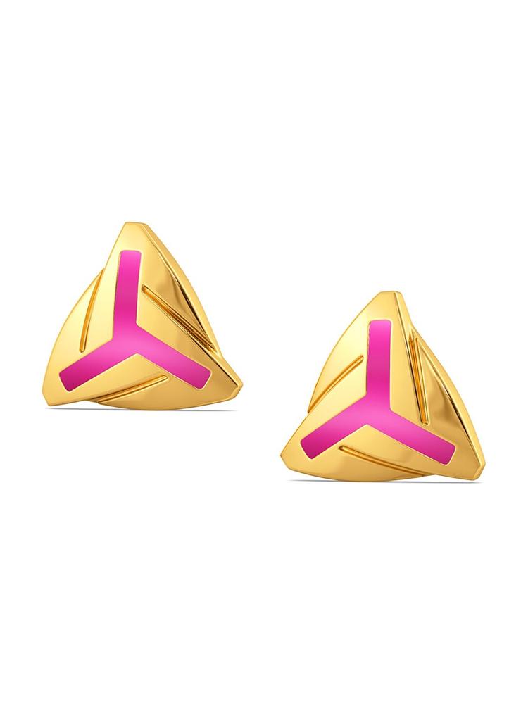 MELORRA Synced in Pink 18KT Gold Stud Earrings-6.48gm
