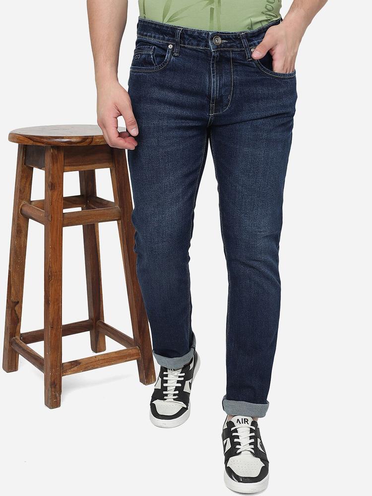 JADE BLUE Men Mid-Rise Slim Fit Light Fade Cotton Jeans