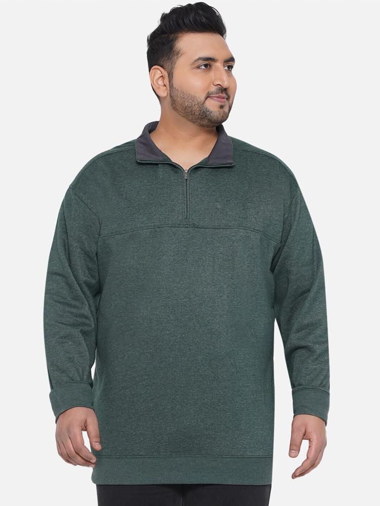 Santonio Plus Size Mock Collar Pure Cotton Sweatshirt