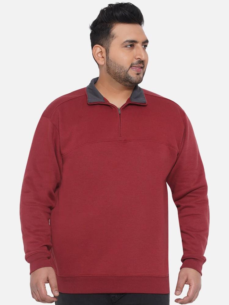 Santonio Plus Size Mock Collar Pure Cotton Sweatshirt