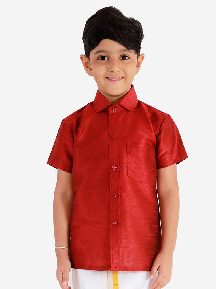 JBN Creation Boys Short Sleeves Premium Fit Silk Casual Shirt