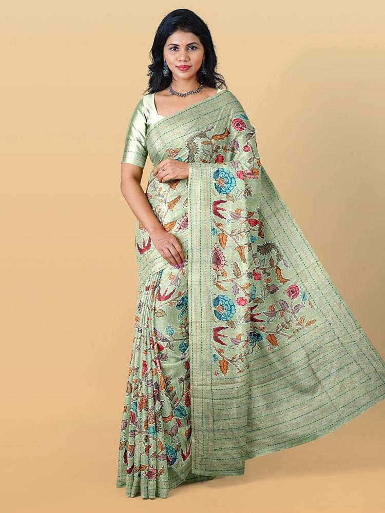 Kalamandir Floral Printed Embroidered Saree