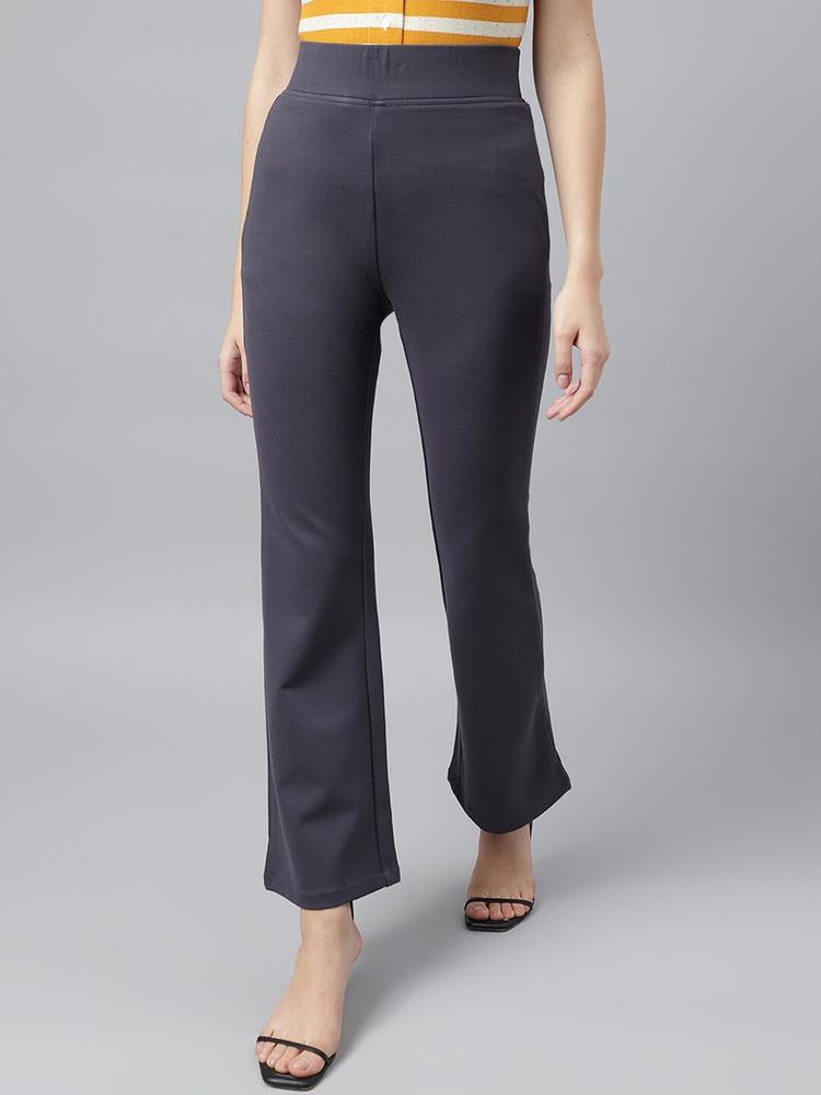 Xpose Women Comfort Straight Fit High-Rise Trousers