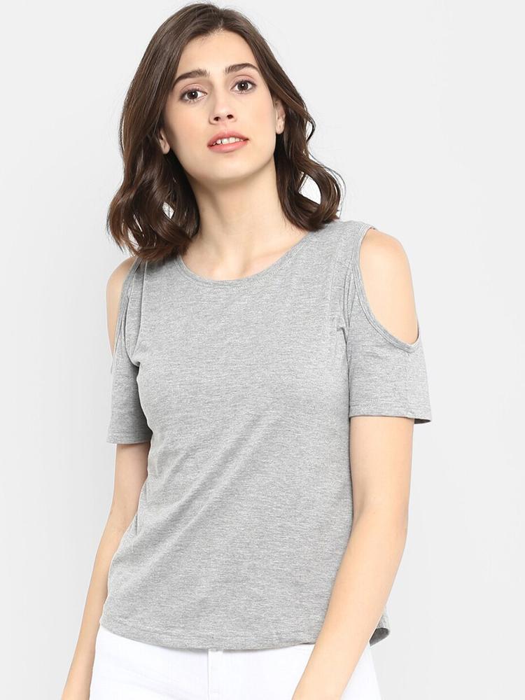 appulse Cold-Shoulder Sleeves Cotton Top
