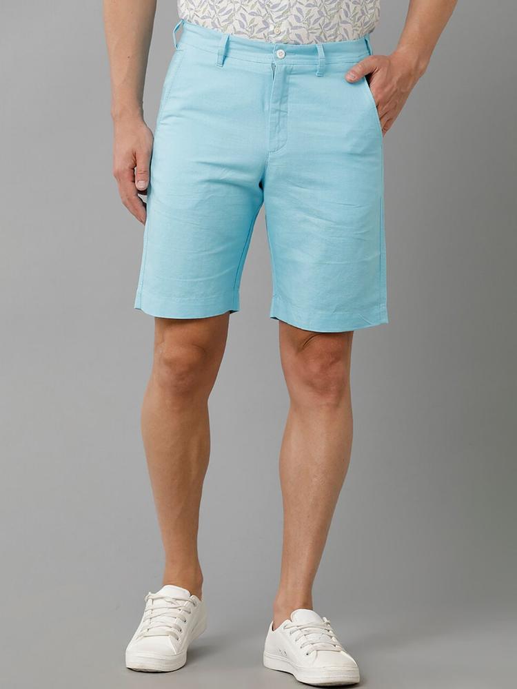 Linen Club Men Mid-Rise Slim Fit Linen Chino Shorts