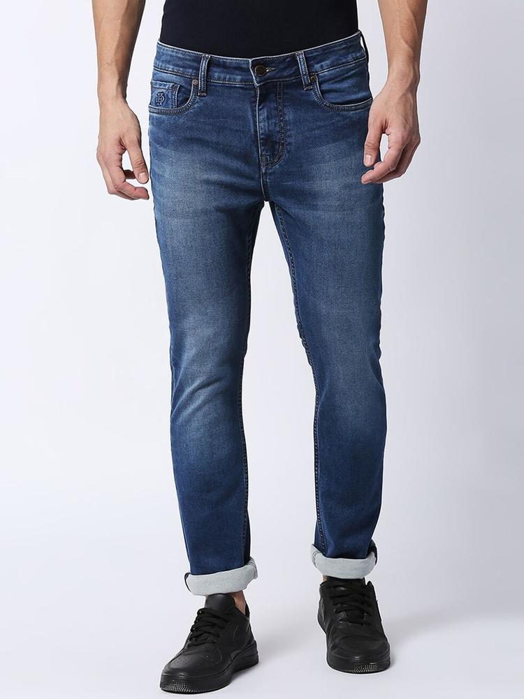 DRAGON HILL Men Blue Straight Fit Low-Rise Light Fade Jeans