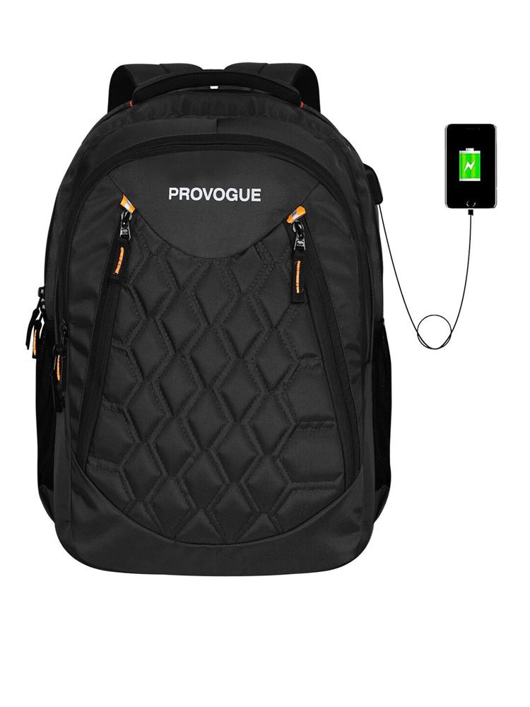 Provogue Textured USB Charging Port Backpack with Rain Cover