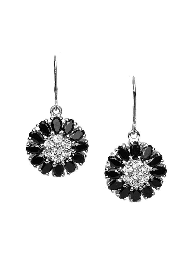 HIFLYER JEWELS Black Floral Drop Earrings
