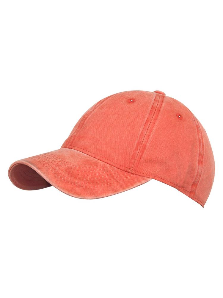 FabSeasons Unisex Coral Orange Solid Baseball Cap