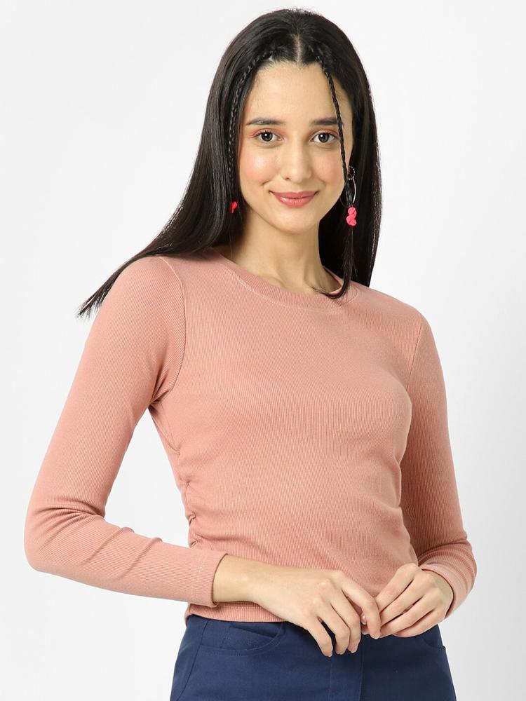 VASTRADO Ruched Fitted Cotton Top