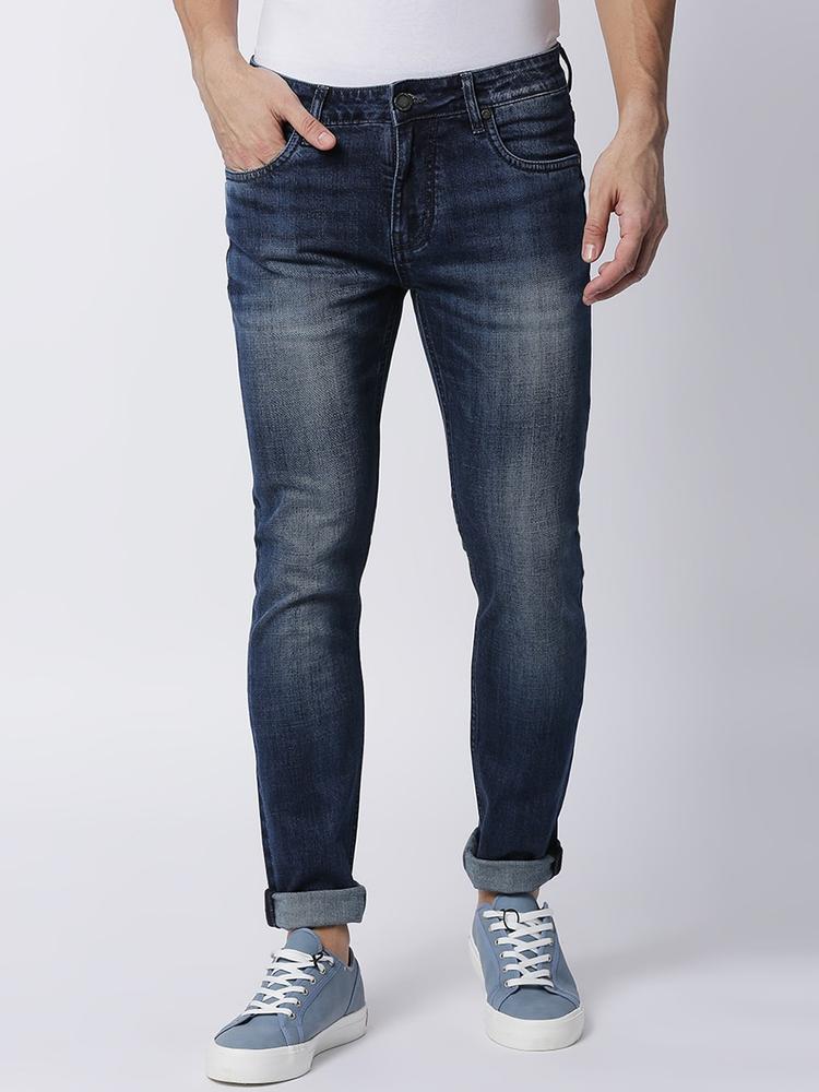 DRAGON HILL Men Low-Rise Light Fade Slim Fit Cotton Jeans