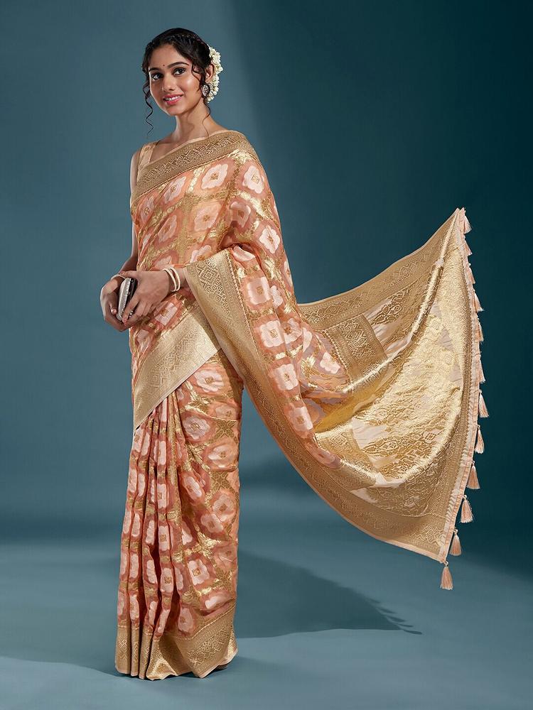 panchhi Ethnic Woven Design Zari Satin Banarasi Saree
