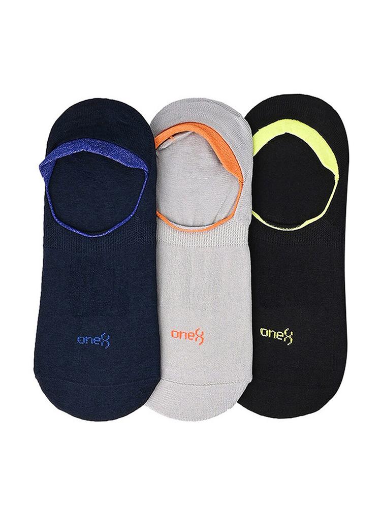 One8 Men Pack Of 3 Assorted Sweat Absorbent Shoe-Liners Socks