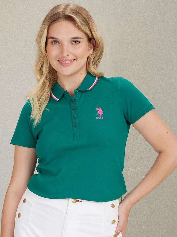 U.S. Polo Assn. Women Polo Collar T-Shirt