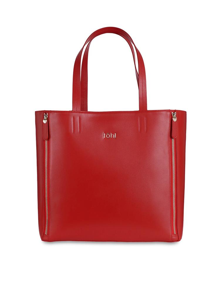 tohl Red Solid Tote Bag