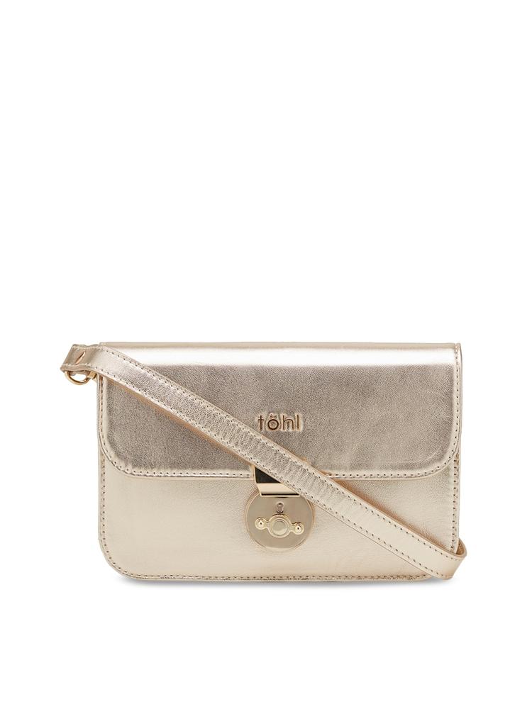 tohl Gold-Toned Solid Leather Sling Bag