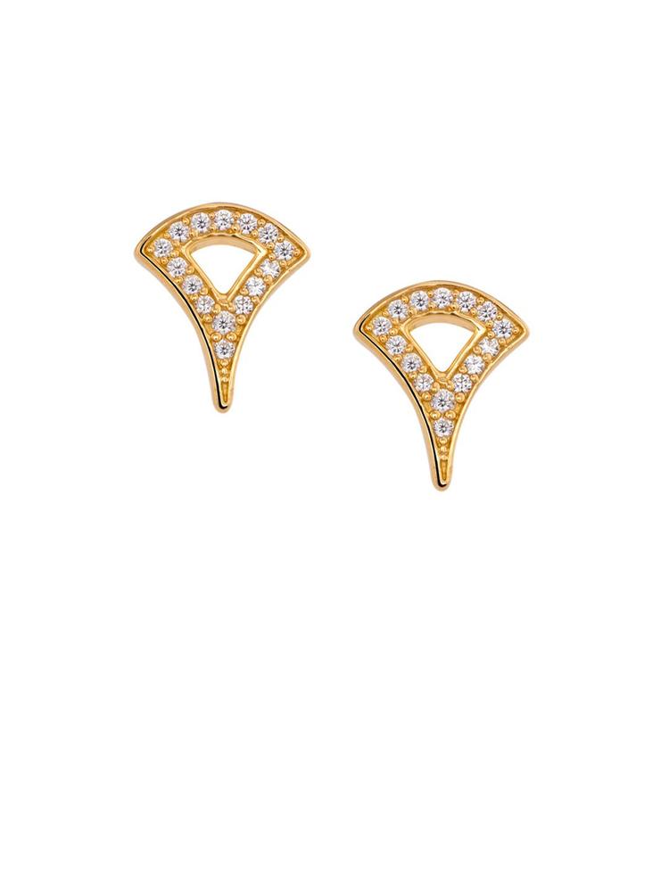 TALISMAN Gold-Plated Triangular Handcrafted Studs
