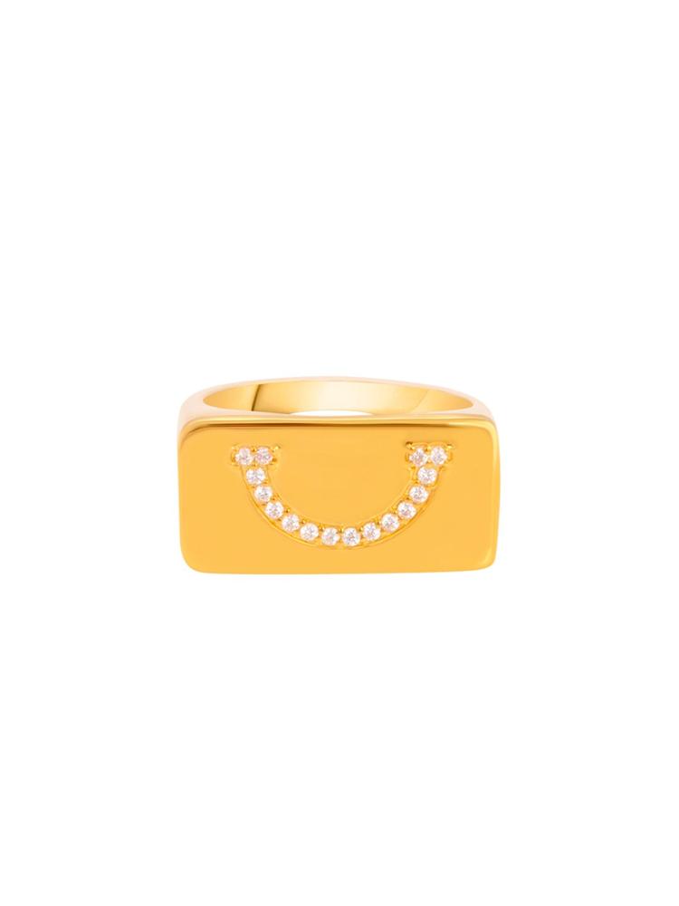 TALISMAN Women Gold-Plated Cubic Zirconia-Studded Handcrafted Ring