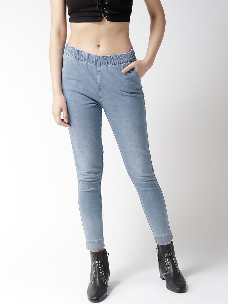 Xpose Blue Comfort Skinny Fit Cropped Jeggings