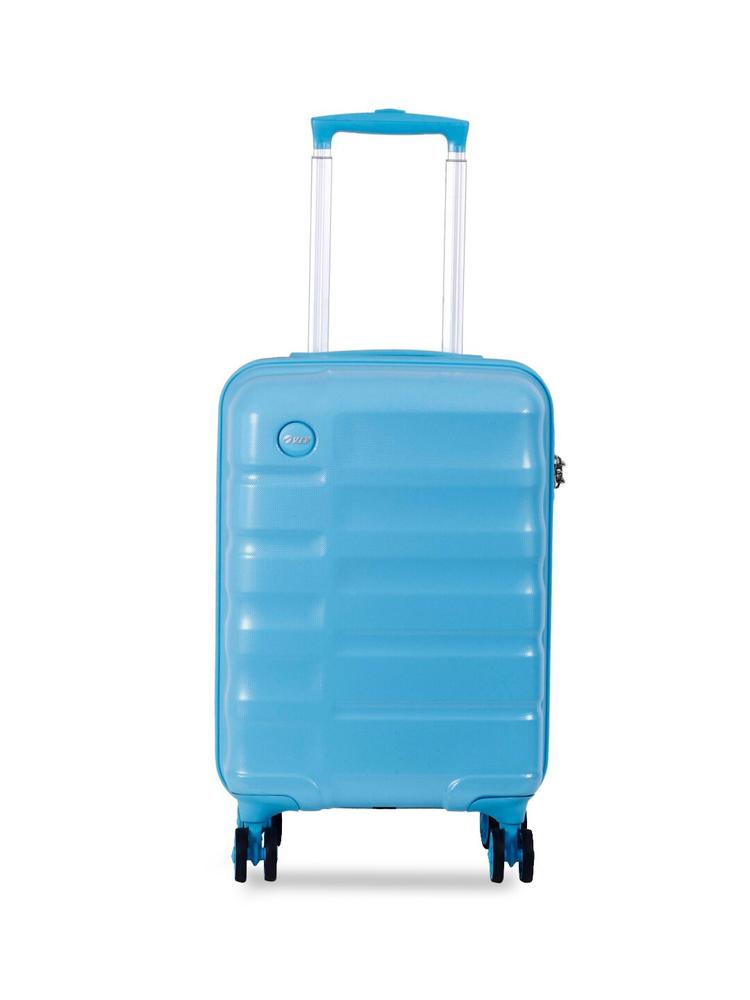VIP Unisex Blue Textured Cabin Trolley Suitcase