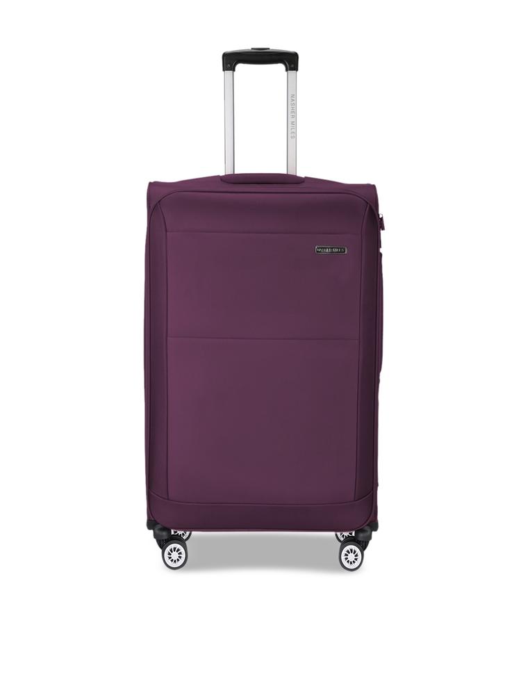 Nasher Miles Unisex Purple Solid Soft-Sided Cabin Trolley Bag