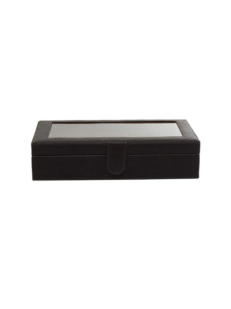 Leather World Unisex 10 Slots Black Watch Organiser Box