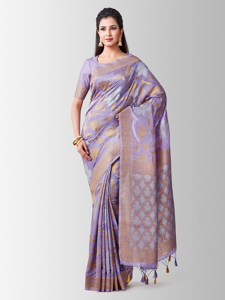 MIMOSA Lavender Art Silk Woven Design Kanjeevaram Saree