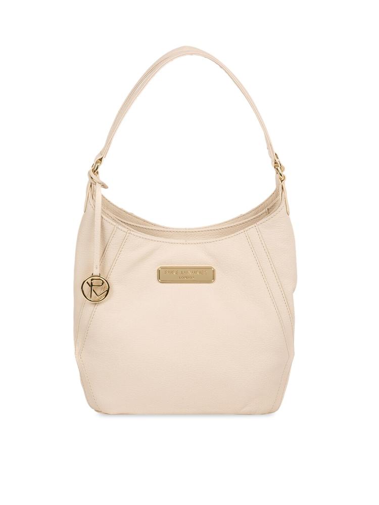 PURE LUXURIES LONDON Women Cream Coloured Solid Genuine Leather Abigail Tote Bag