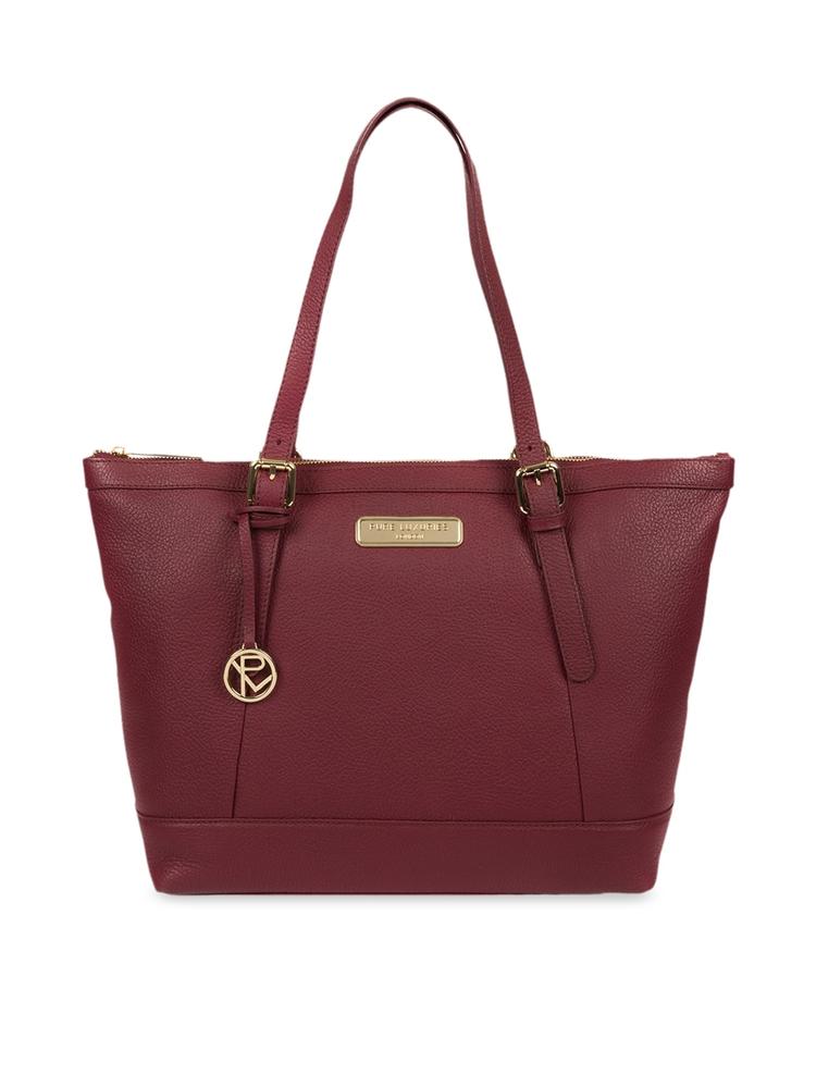 PURE LUXURIES LONDON Women Maroon Solid Genuine Leather Emily Tote Bag