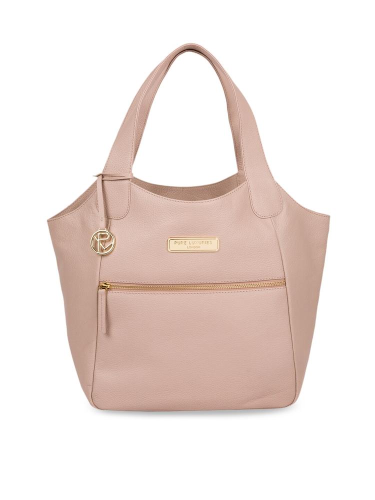 PURE LUXURIES LONDON Women Pink Solid Genuine Leather Roxanne Tote Bag