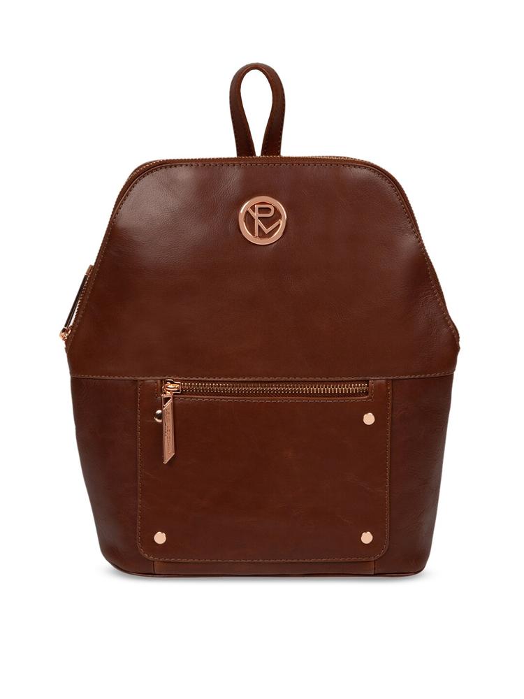 PURE LUXURIES LONDON Women Brown Rubens Handcrafted Genuine Leather Solid Backpack