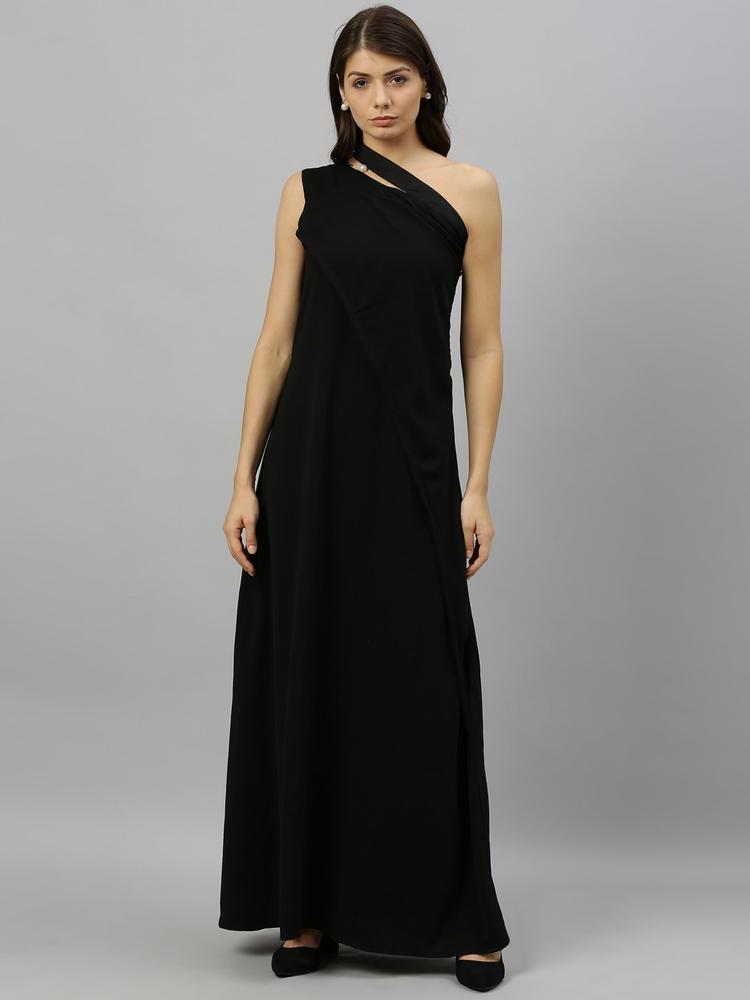 RAREISM Women Black Solid Maxi Dress