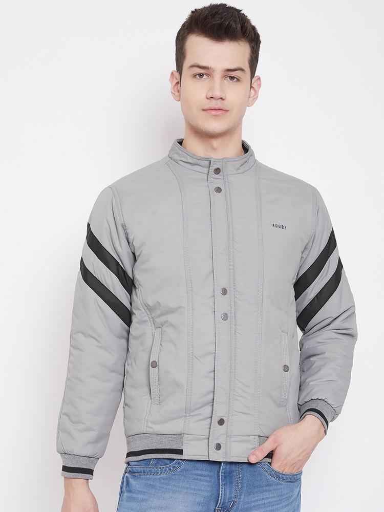 Adobe Men Grey Solid Lightweight Padded Jacket
