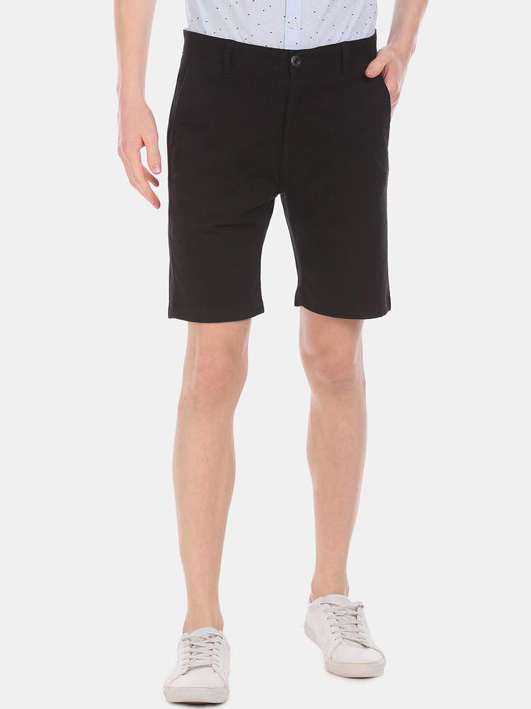 Ruggers Men Black Solid Chino Shorts