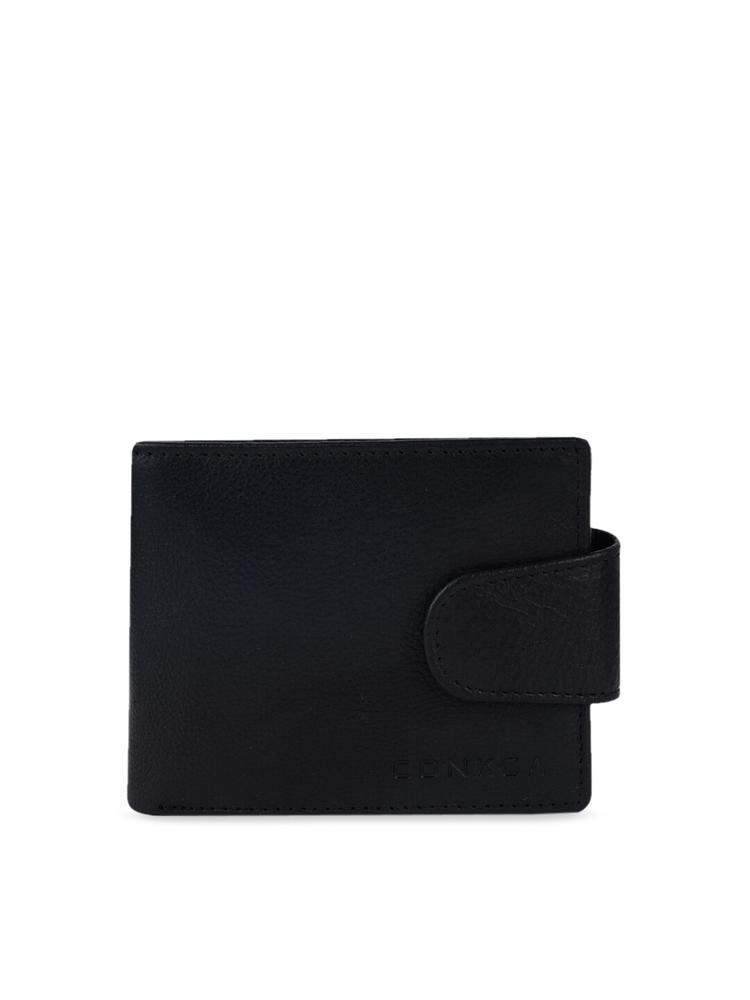PURE LUXURIES LONDON Men Black Solid Two Fold Wallet