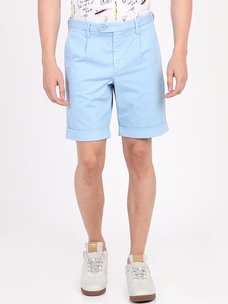 Breakbounce Men Blue Solid Slim Fit Chino Shorts