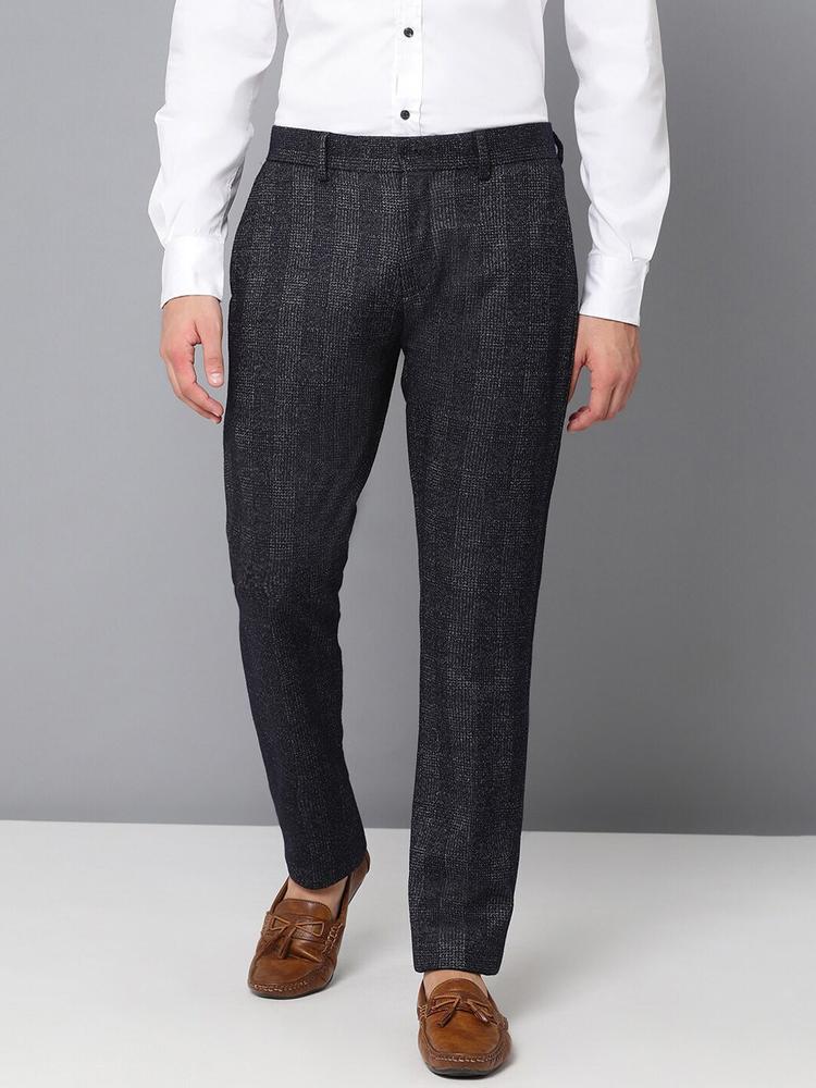 Antony Morato Men Blue Slim Fit Checked Regular Trousers