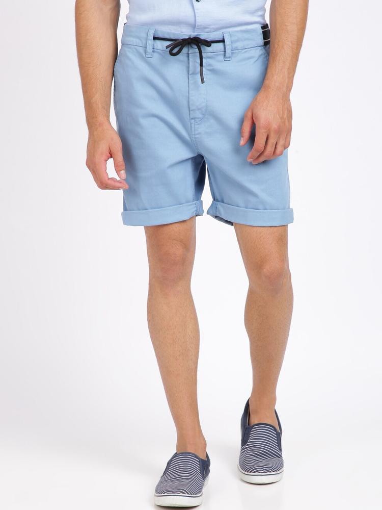 Breakbounce Men Blue Solid Slim Fit Shorts