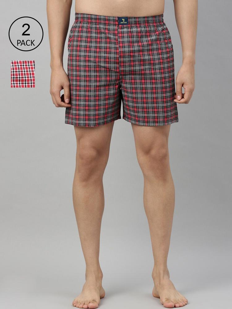Joven Men Pack Of 2 Checked Boxers JB2C004