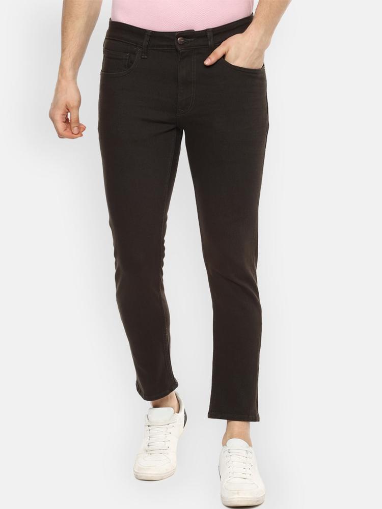 Louis Philippe Jeans Men Brown Regular Fit Mid-Rise Clean Look Jeans