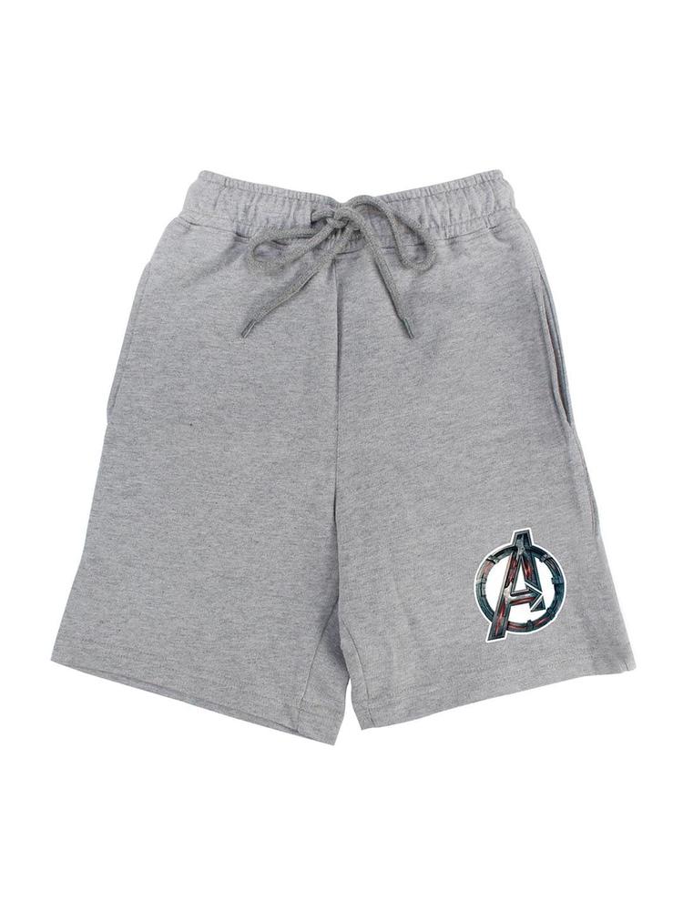 Marvel by Wear Your Mind Boys Grey Avengers Printed Regular Fit Regular Shorts