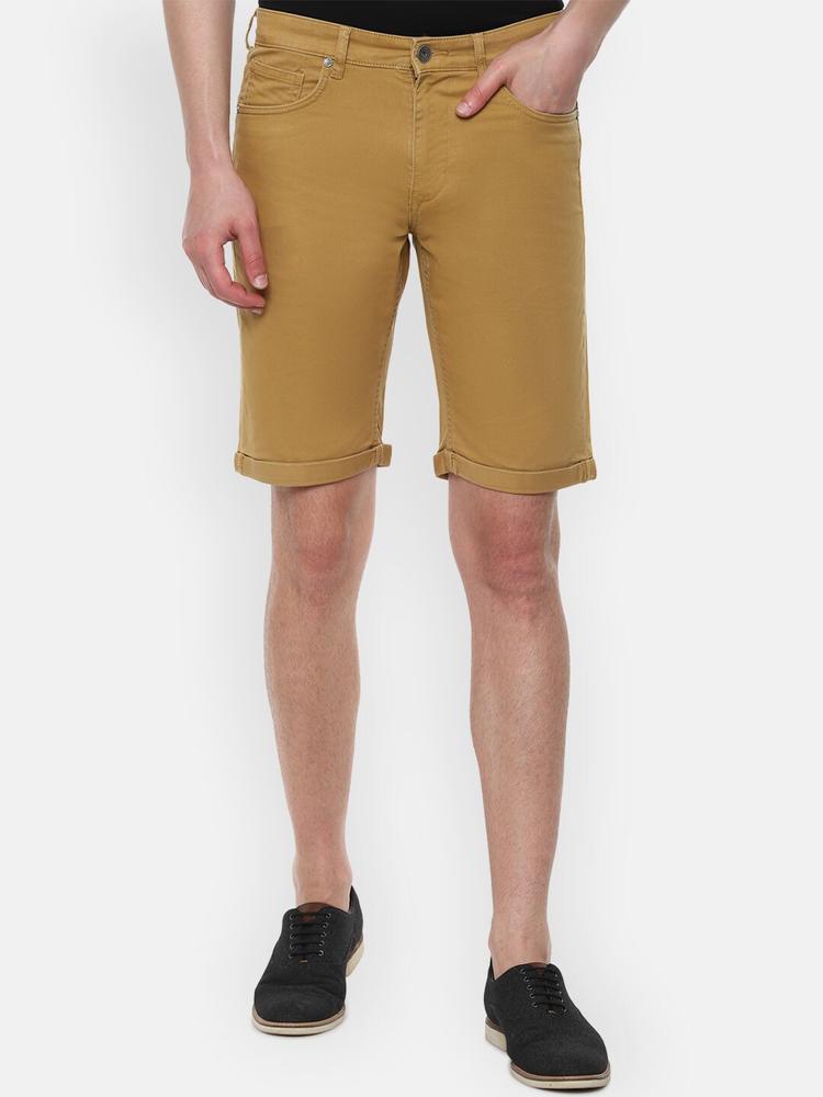 Louis Philippe Jeans Men Khaki Solid Slim Fit Regular Stretchable  Shorts