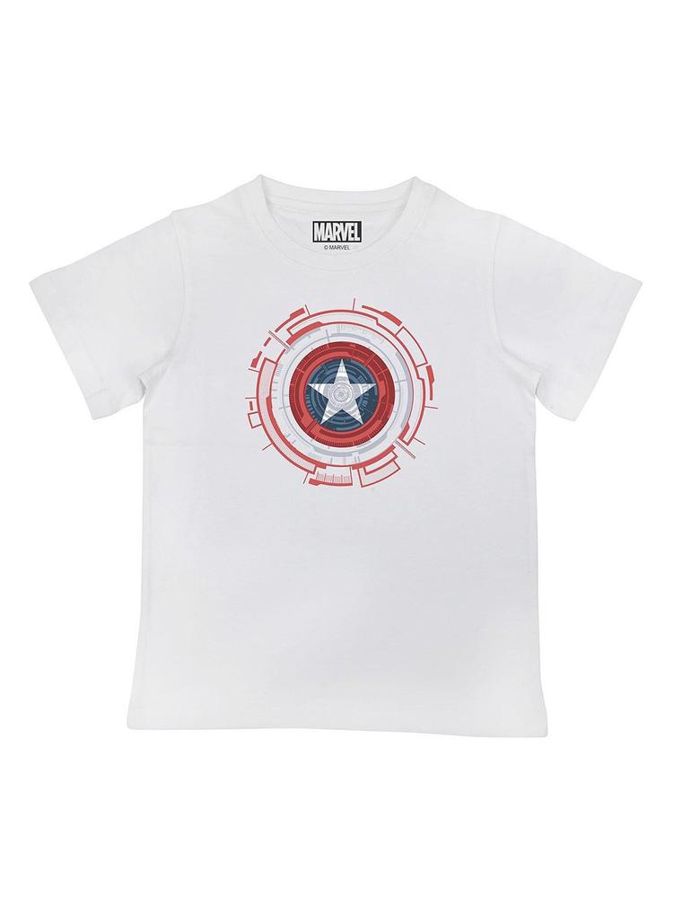 Marvel by Wear Your Mind Boys White & Red Captain America Printed T-shirt