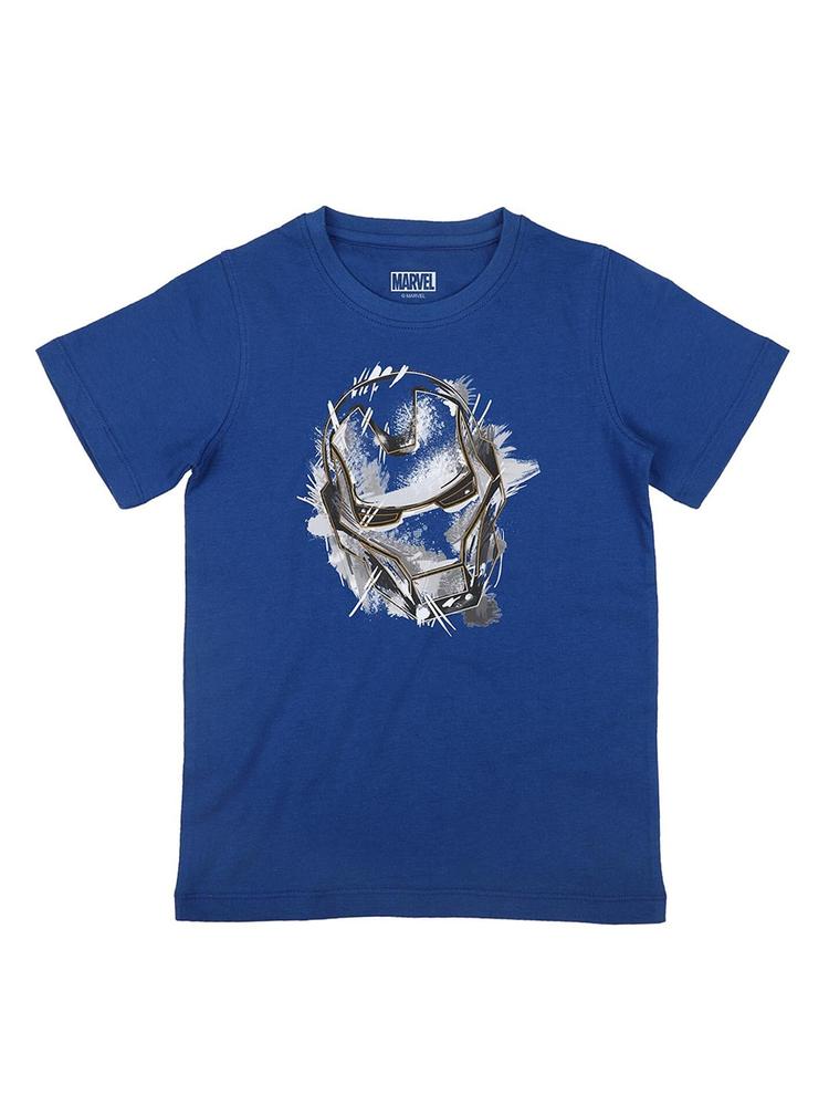 Marvel by Wear Your Mind Boys Blue Avengers Printed Pure Cotton T-shirt