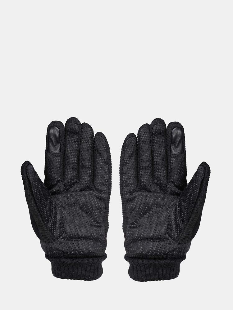 FabSeasons Unisex Black Solid Winter Gloves