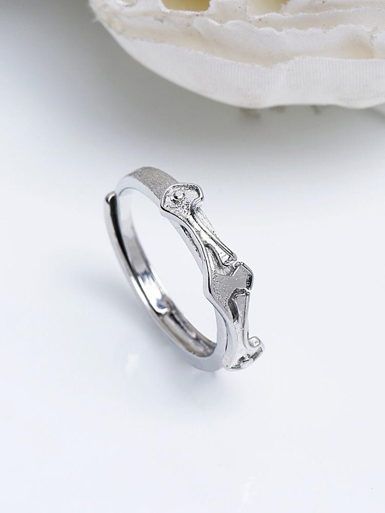 Shining Diva Fashion Platinum-Plated Silver-Toned Finger Ring