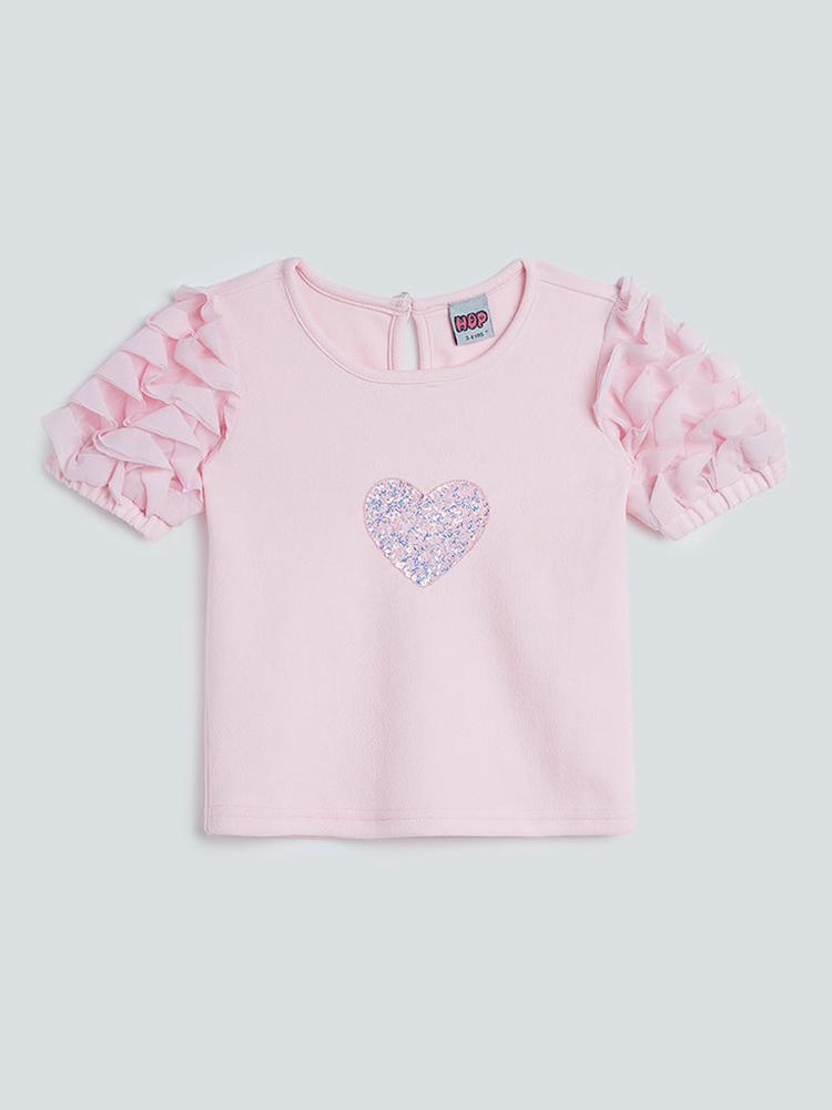 HOP Kids Pink Heart Design Top