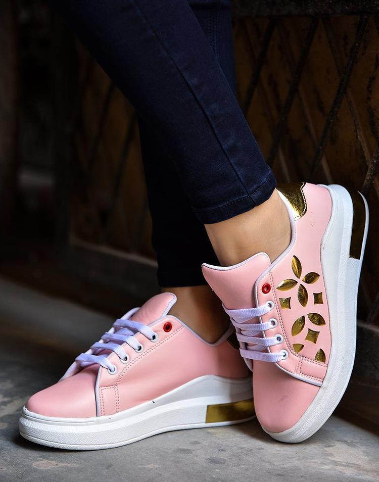 Lazer Gold Pink Sneakers