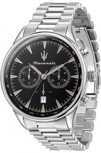Maserati Classic Black Dial Quartz Watch With Steel Bracelet For Men - R8873646004